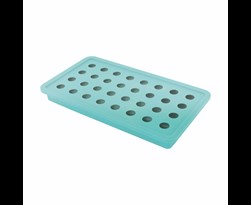 dotz ijsblokjesvorm uit silicone voor 32 ijsparels aquablauw