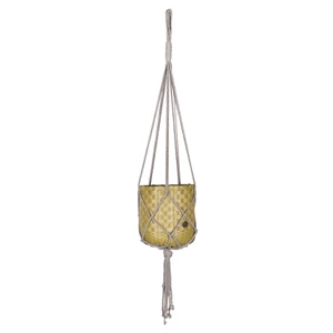handed by dangle round basket olive with macramé hanger