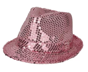 hoed funk sequin roze