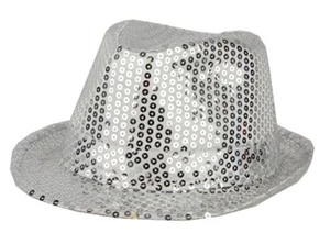 hoed funk sequin zilver