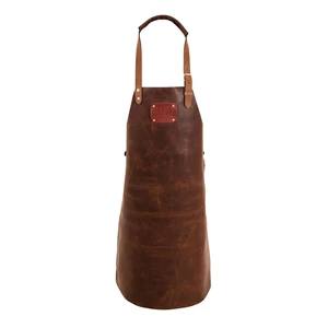 not just bbq leather apron brown