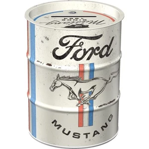 money box oil barrel ford mustang - horse & stripes logo