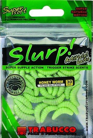 slurp bait honey worm xl fluo glitter (25sts)(182-00-330)