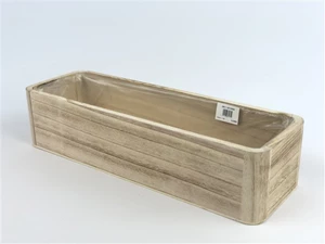 wood planter rectangular natural