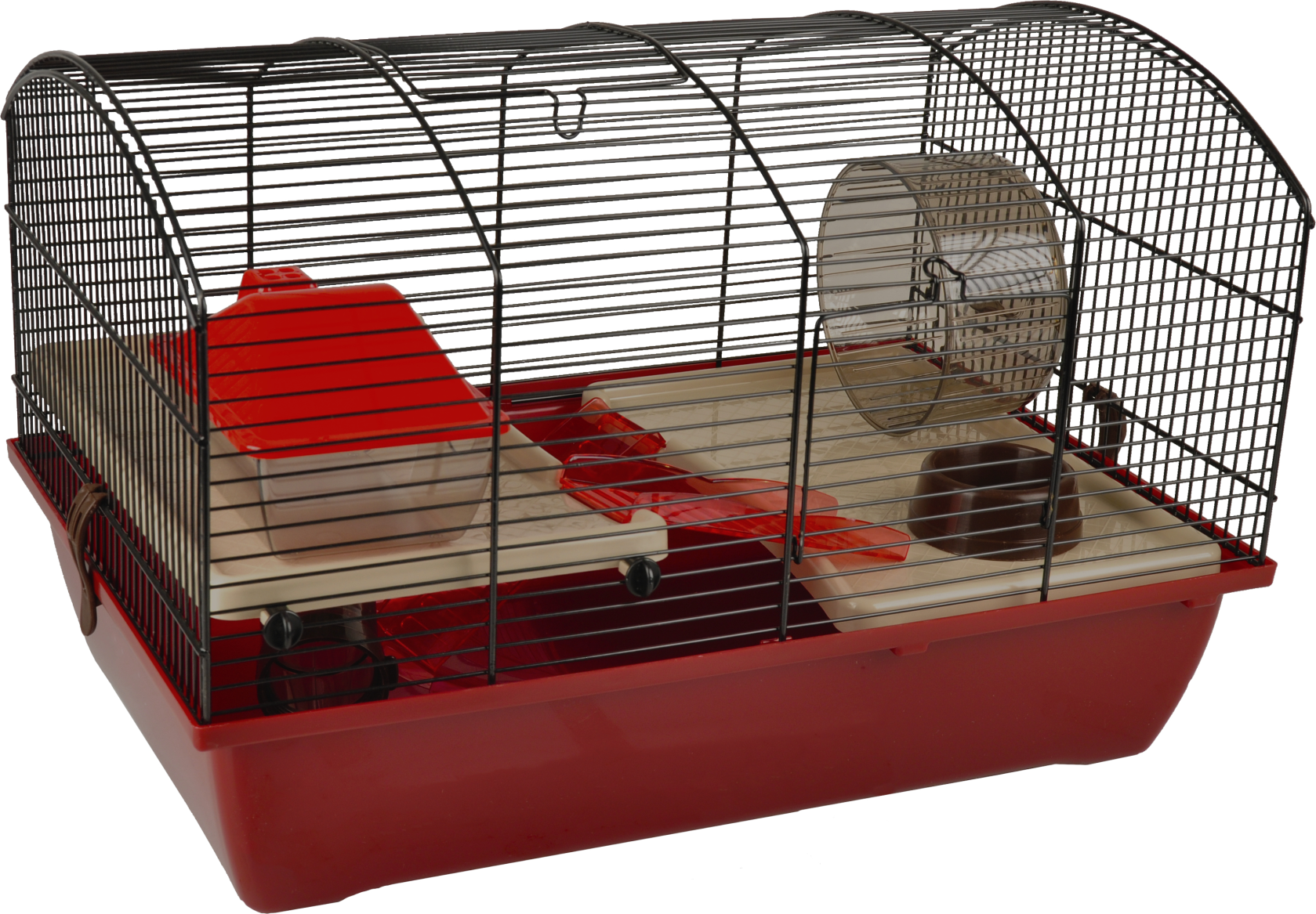 BPS Hamsterkooi Hamstervilla Met Wiel, Tunnel En Huis - 28 X 21 X 31 Cm - Kleur Willekeurig