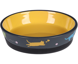 eet-en drinkpot kat rani keramisch geel rond antislip