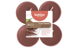 bolsius maxilichten clear cup true scents oud wood (8sts)
