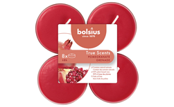 bolsius maxilichten clear cup true scents pomegranate (8sts)