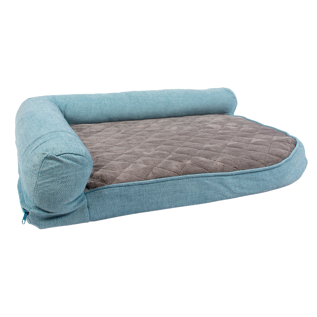 duvoplus foam bed tweed sky m blauw/zwart Tuincentrum Pelckmans