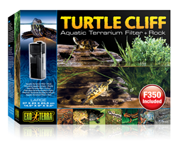 exo terra turtle cliff terrarium met filter + rots l