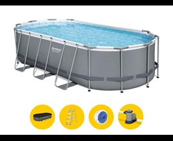 bestway zwembad power steel oval pool set