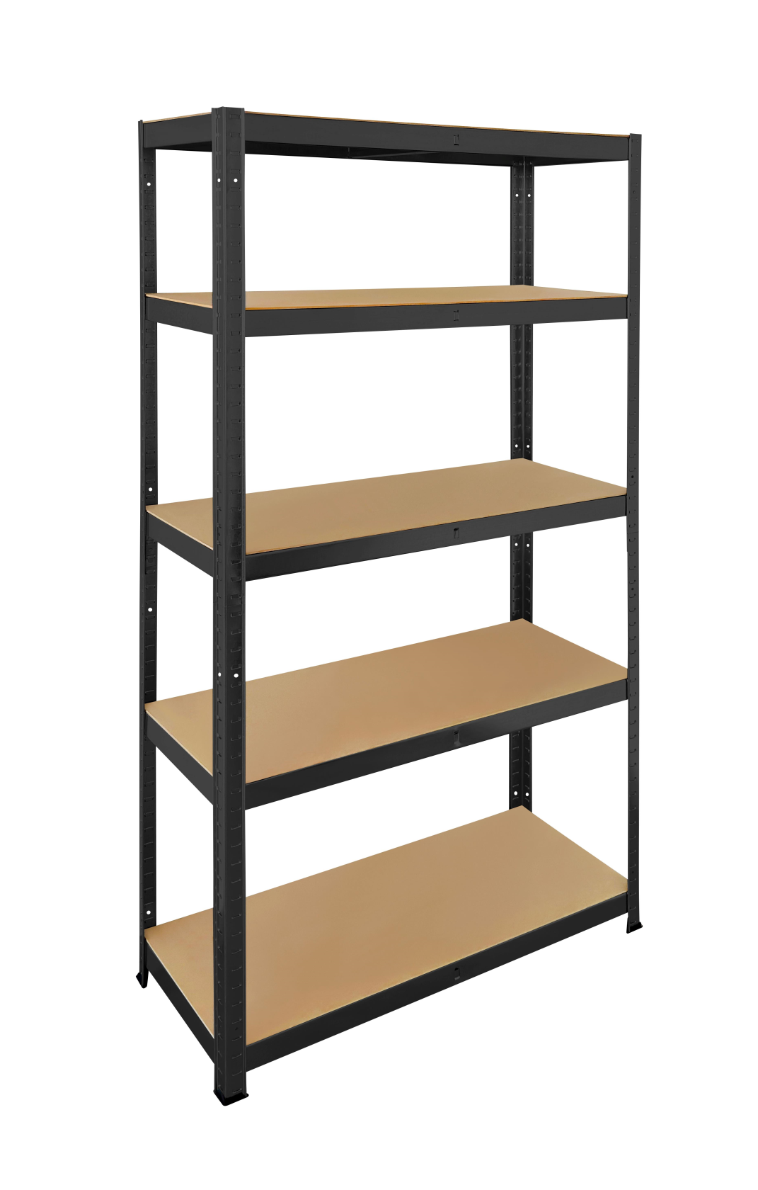 Ondis24 Kunststof rek antraciet met 5 legplanken, 120 x 40 x 180 cm, belastbaar tot 340 kg, voor kelder, garage en magazijn