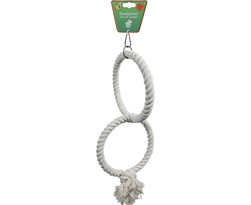 Nobby Katoenen Touw Met 2 Ringen – Vogel Speeltje, 32 Cm, Maat S – Voor In De Kooi Om Te Klimmen En Te Schommelen