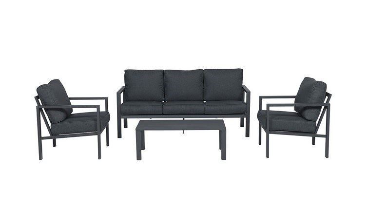 Konijn Prematuur boot garden impressions lounge set springs carbon black/reflex black (4-delig) -  Tuincentrum Pelckmans