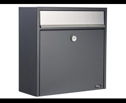 allux brievenbus 250 anthracite with stainless steel flap, euro lock