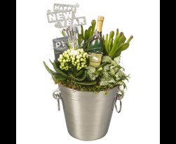 arrangement hyacint happy new year in champagnekoeler