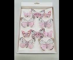cp butterfly feather with metal clip soft pink (10sts)