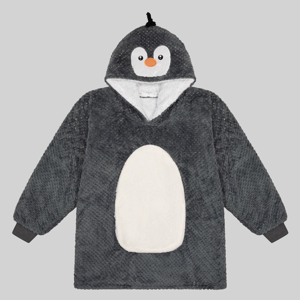 Kinderen Hoodie Deken Mnsruu Oversized Hoodie Deken Voor Meisjes - Zachte Fleece Met Pinguïn Print Oversized Fleece Deken Met Capuchon Kinderen Hoodie Deken Mnsruu Oversized Hoodie Deken Voor Meisjes - Zachte Fleece Met Pinguïn Print Oversized Fleece Deken Met Capuchon
