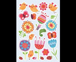 crearreda birds & flowers wall sticker