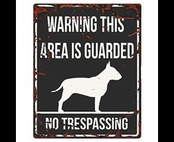 d&d home warning sign square bull terrier gb zwart