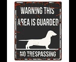 d&d home warning sign square dachshund gb zwart