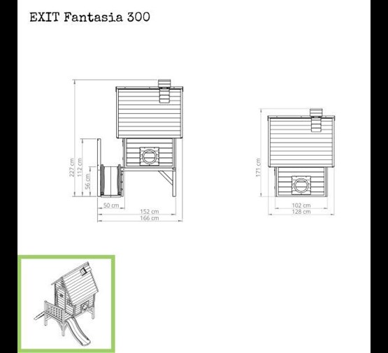 exit fantasia houten speelhuis fsc groen - Tuincentrum Pelckmans