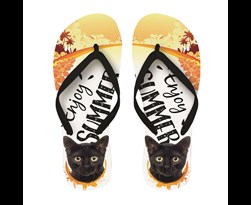 flip flops cat black