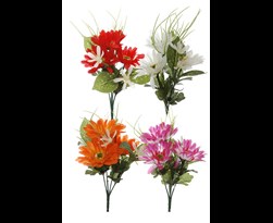 pure royal gerbera/mini flower bush x 5 assorted