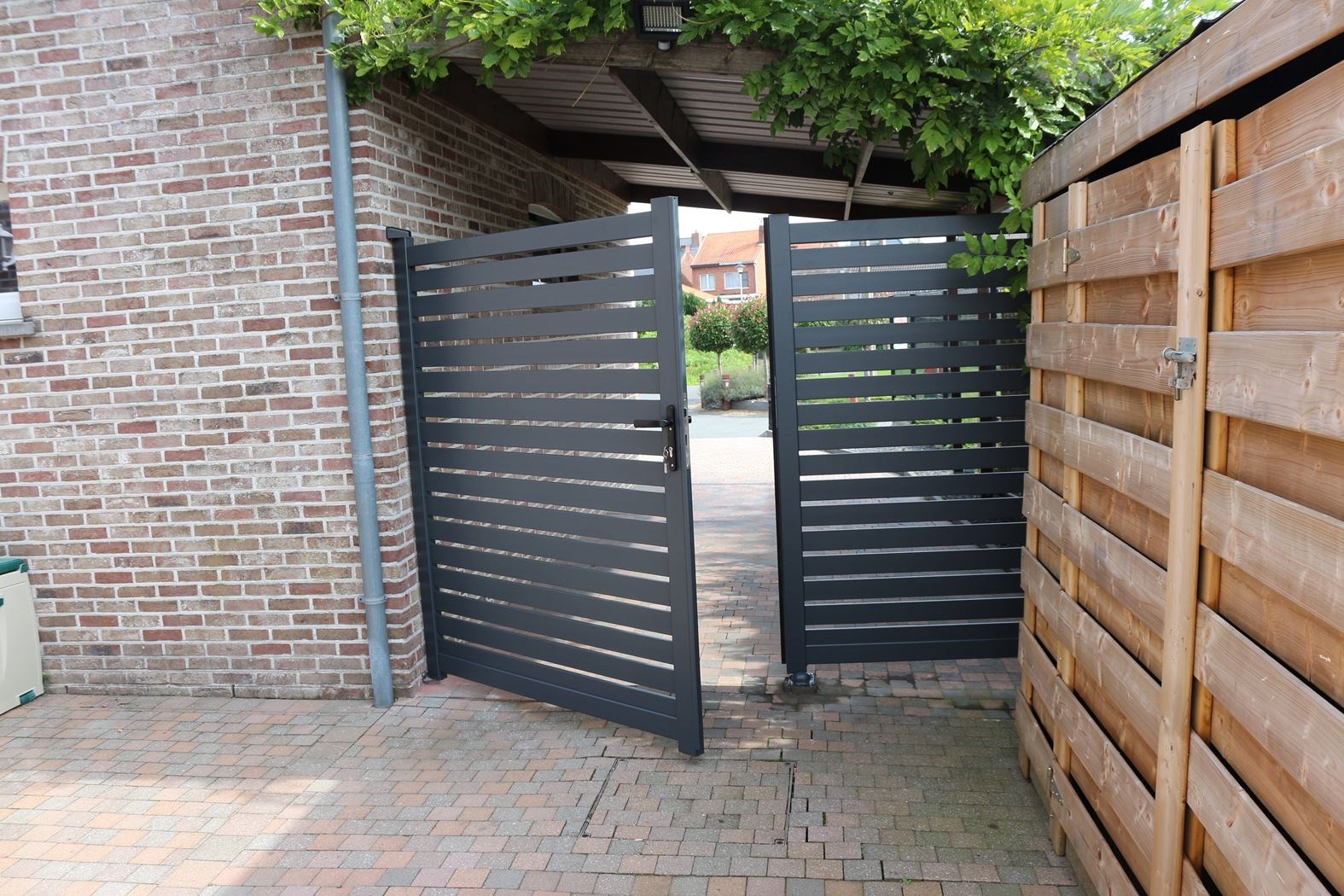 delen Afhaalmaaltijd Stun giardino procida dubbele poort aluminium antraciet - Tuincentrum Pelckmans