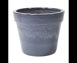 glazed basic pot antique grey