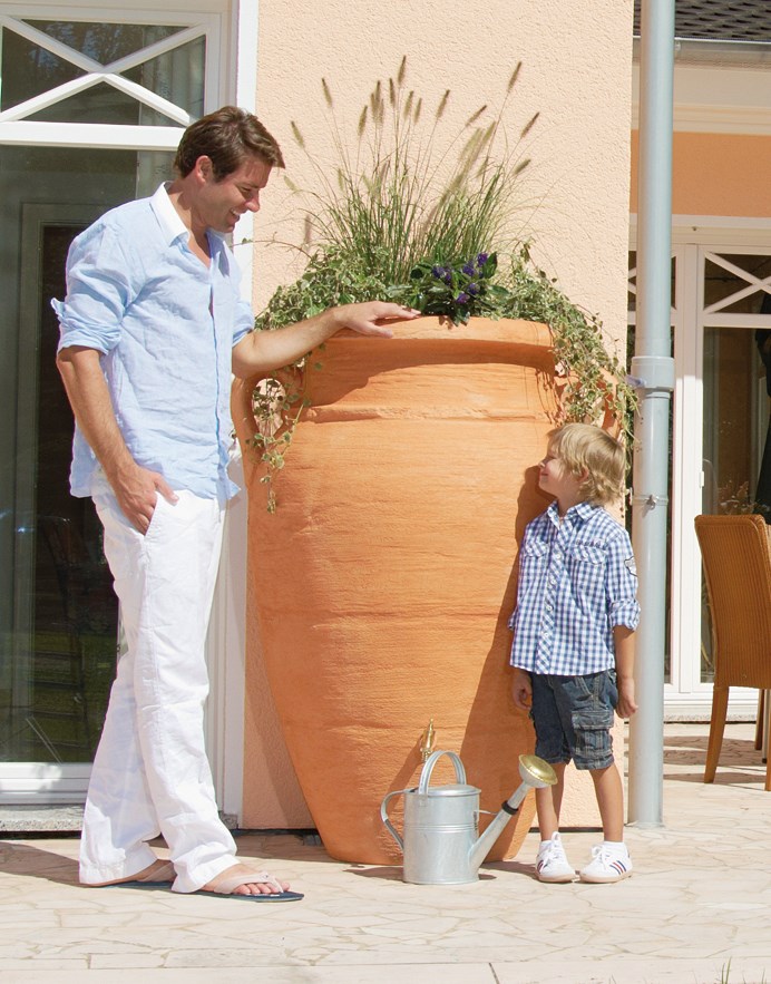 GARANTIA Regenton Amphore terracotta 59 cm x 118 cm, 240 L kopen