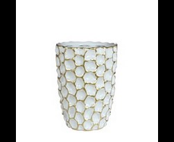 ideas dented vase white/gold