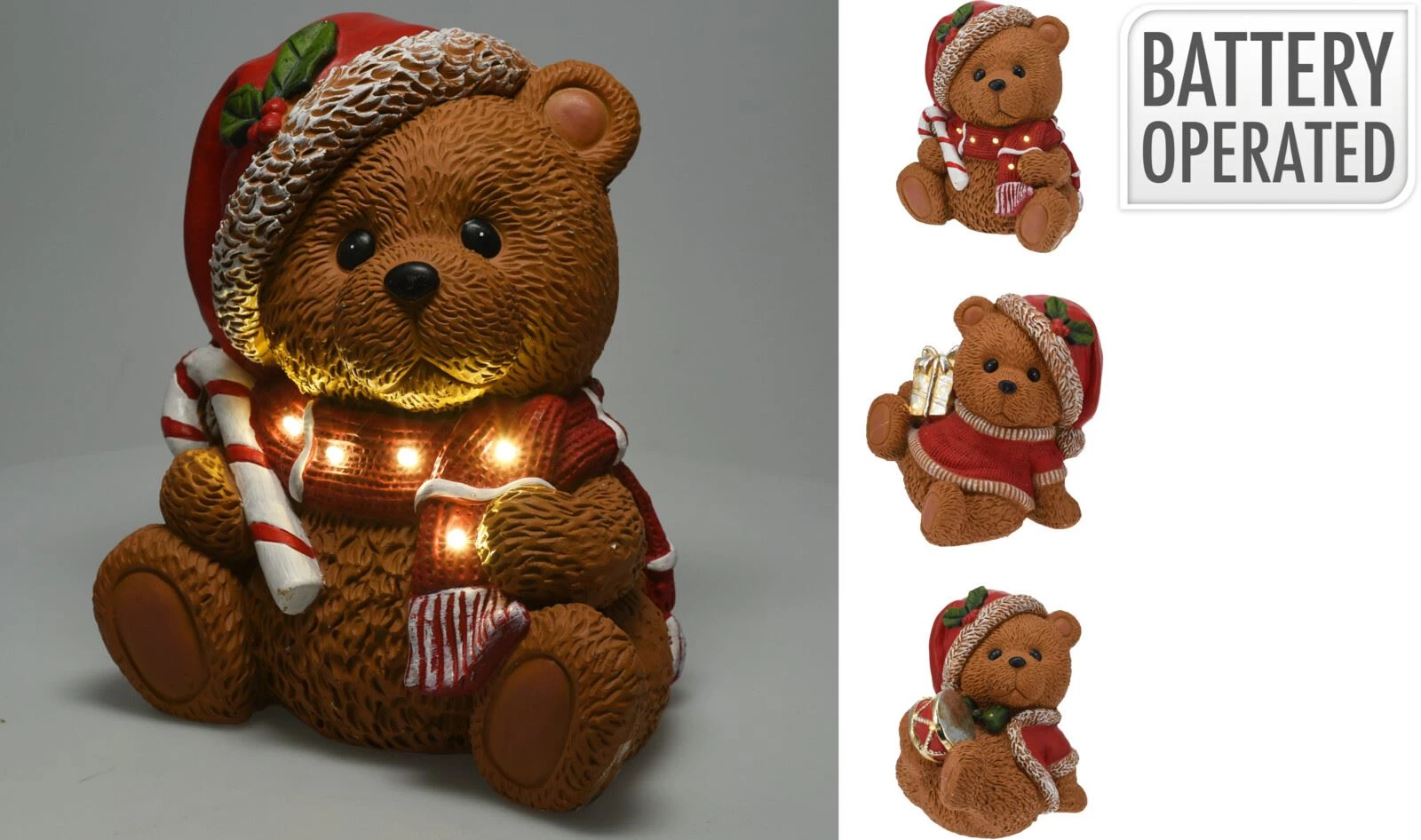 kerstbeer met led & muts (3ass) - 3x aaa batterij niet inbegrepen - Tuincentrum kerstbeer met led & muts (3ass) - 3x aaa batterij niet inbegrepen - Tuincentrum