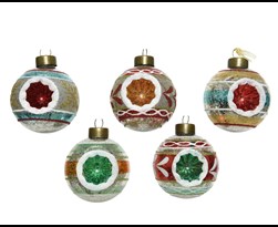 kerstbal glas antiek (5 kleuren ass.)