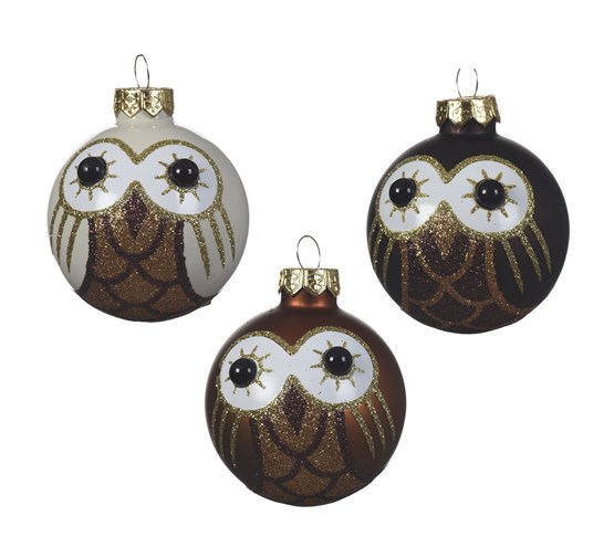 kerstbal-glas-owl-3-kleuren-ass-