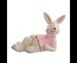 laying rabbit pink