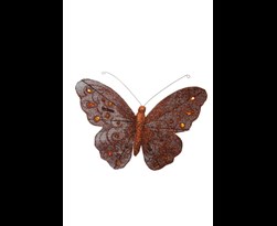 medium butterfly with glitter on clip copper