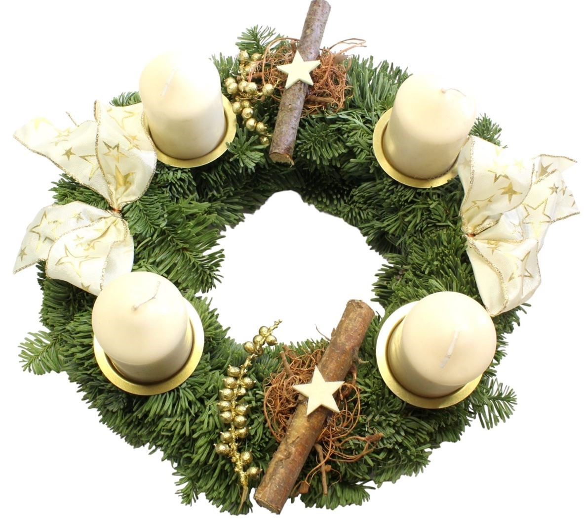 Aluminium Adventskranz für 4 Kerzen - 28 cm Aluminium Adventskranz für 4 Kerzen - 28 cm