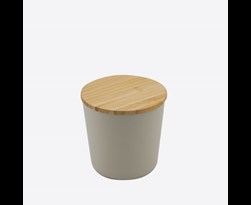 point-virgule kleine voorraaddoos uit pla met deksel uit bamboe gebroken wit
