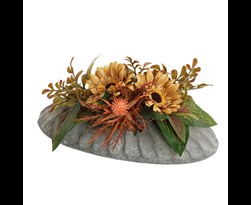 pure royal gerbera in oval pot ocre