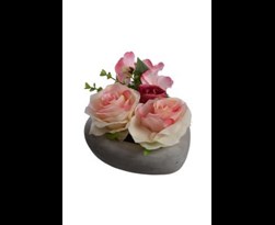 pure royal rose arrangement in heart planter