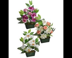 pure royal rose/orchid arrangement in rectangular pot assorted