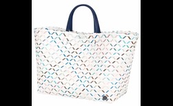 shopper navy with white pattern size l with short pu handles