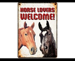 sign metal horse lovers welcome (v)
