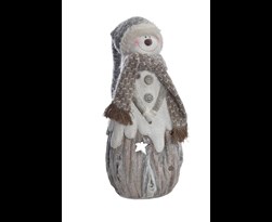 snowman candle holder grey