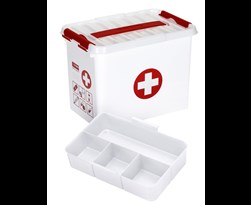 sunware q-line first aid box met inzet wit/rood