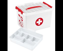 sunware q-line first aid box met inzet wit/rood