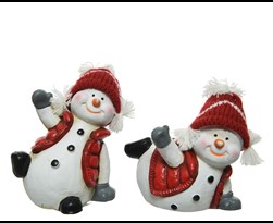 terracotta sneeuwpop rood/wit (2ass.)
