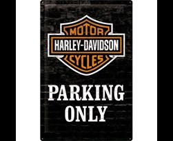 tin sign harley davidson parking only