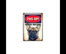 waakbord blik franse bulldog (v)